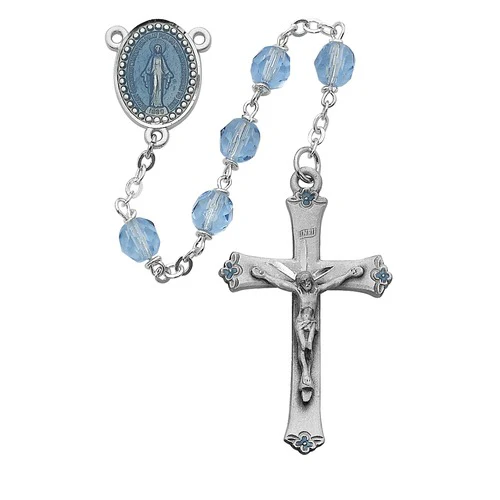 Blue Glass Rosary - 2600500