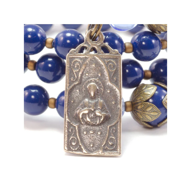Blue Swarovski Scapular Full Rosary Wrap Bracelet - Image 8