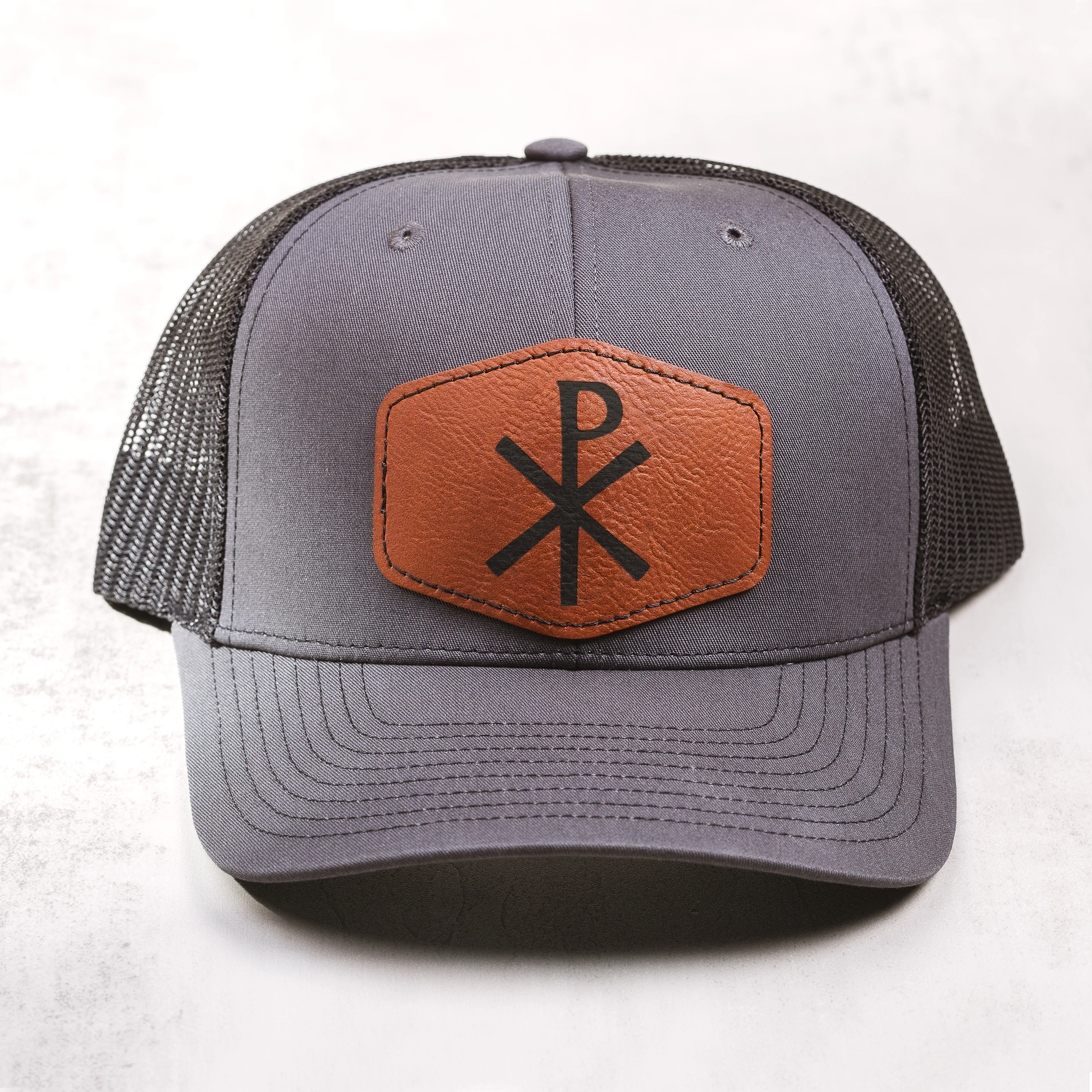 Chi Rho Leather Patch Ball Cap - Image 2