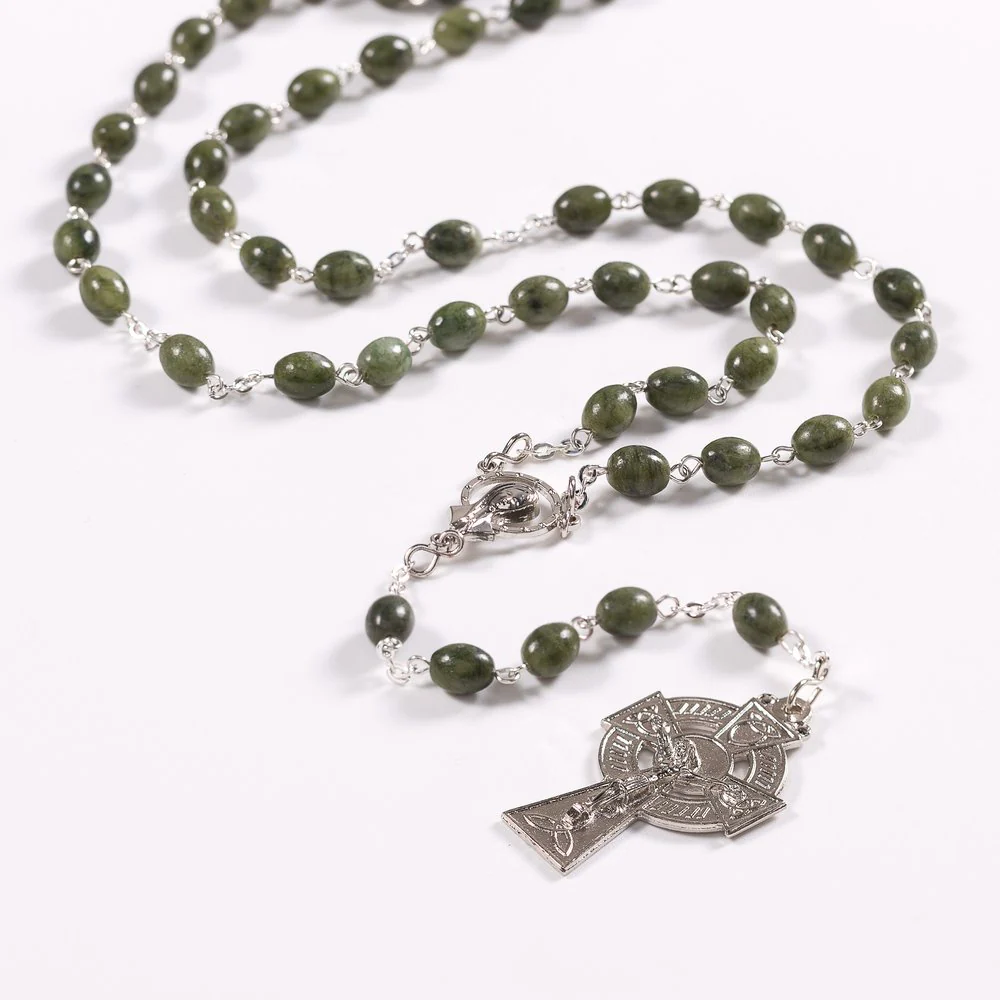 Connemara Marble Oval Bead Rosary - Image 2