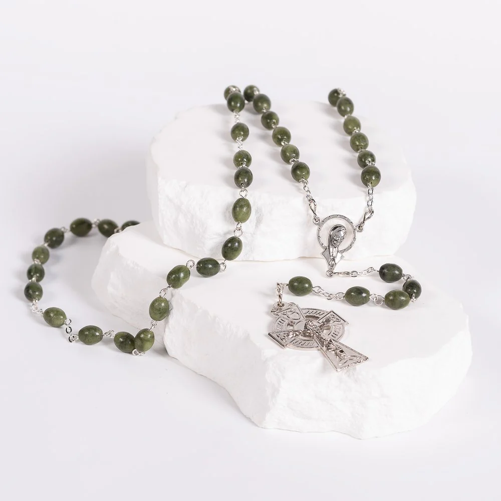 Connemara Marble Oval Bead Rosary - Image 3