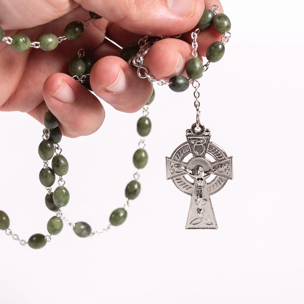Connemara Marble Oval Bead Rosary - Image 4
