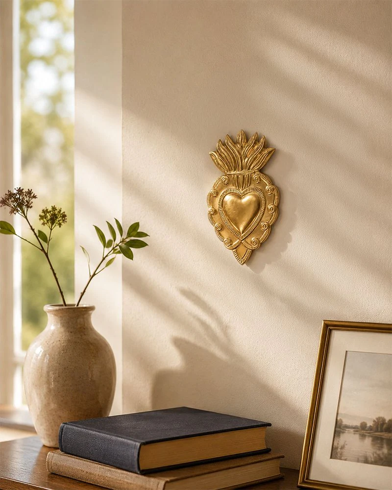 Gold Sacred Heart Wall Plaque - 9" - Image 4