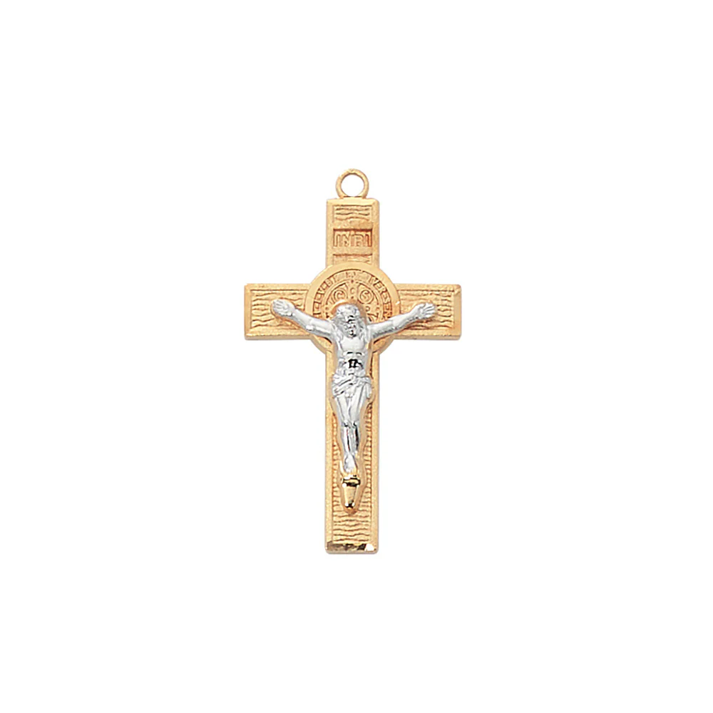 Gold & Sterling Crucifix Necklace - Image 2