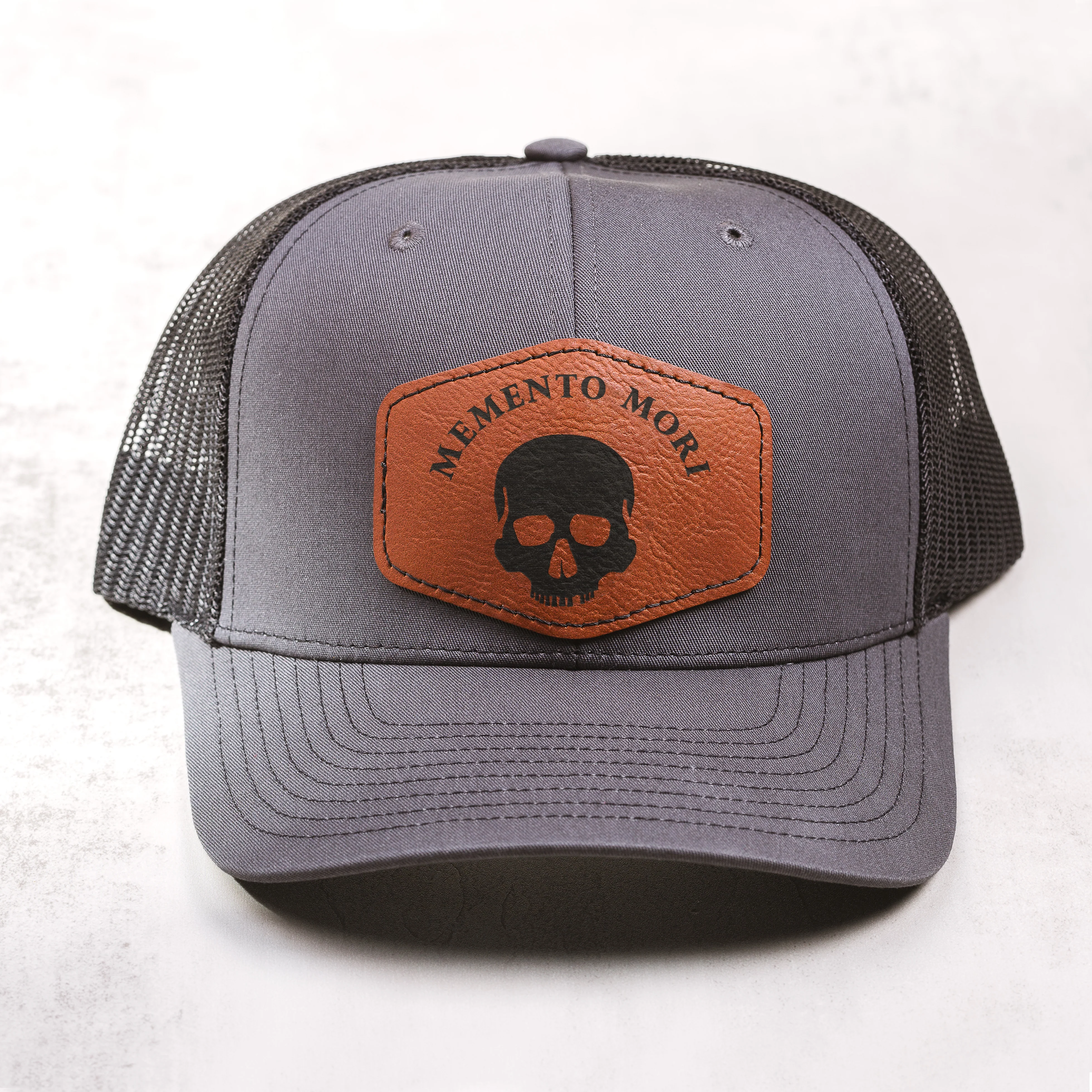 Memento Mori Leather Patch Ball Cap - Image 2