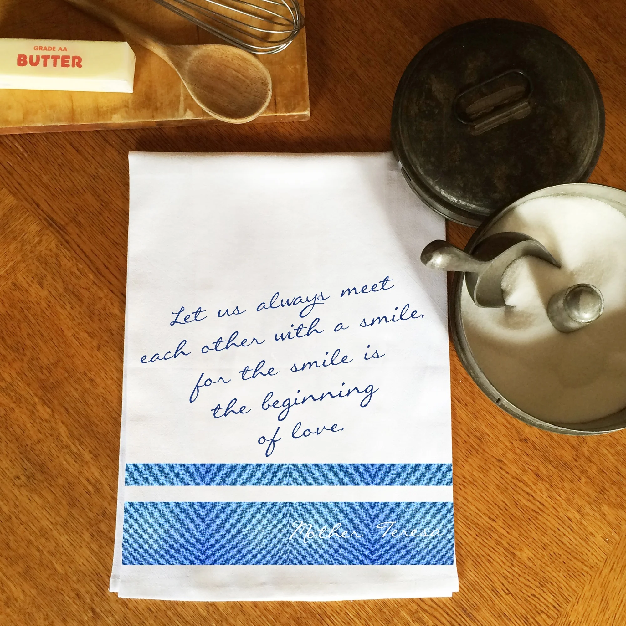 Mother Teresa Smile Dish Towel