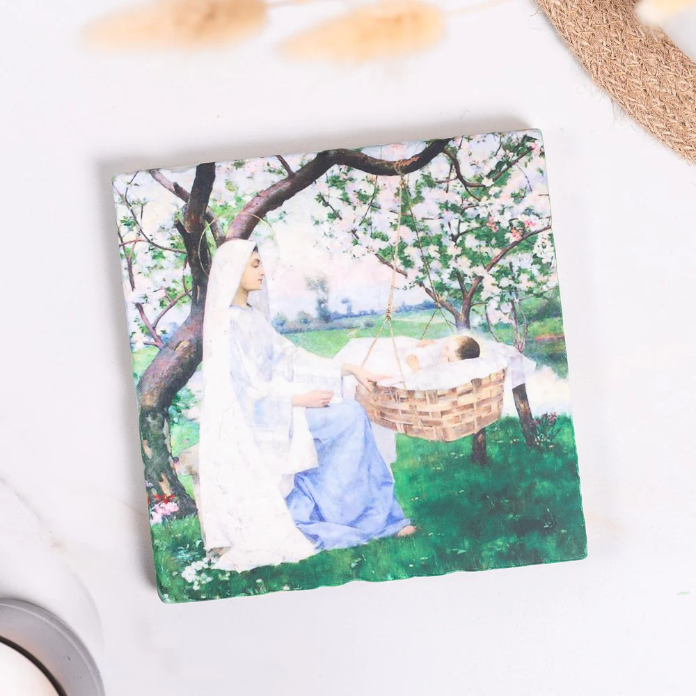 Our Lady of Spring Tumbled Stone Tile - 6" x 6" - Image 2