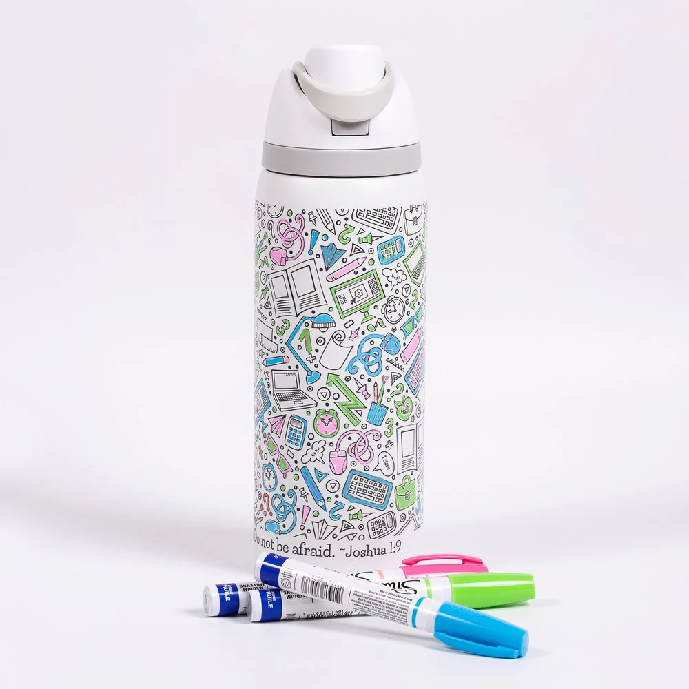 Personalized Color-Your-Own Strong & Courageous Water Bottle - Image 5