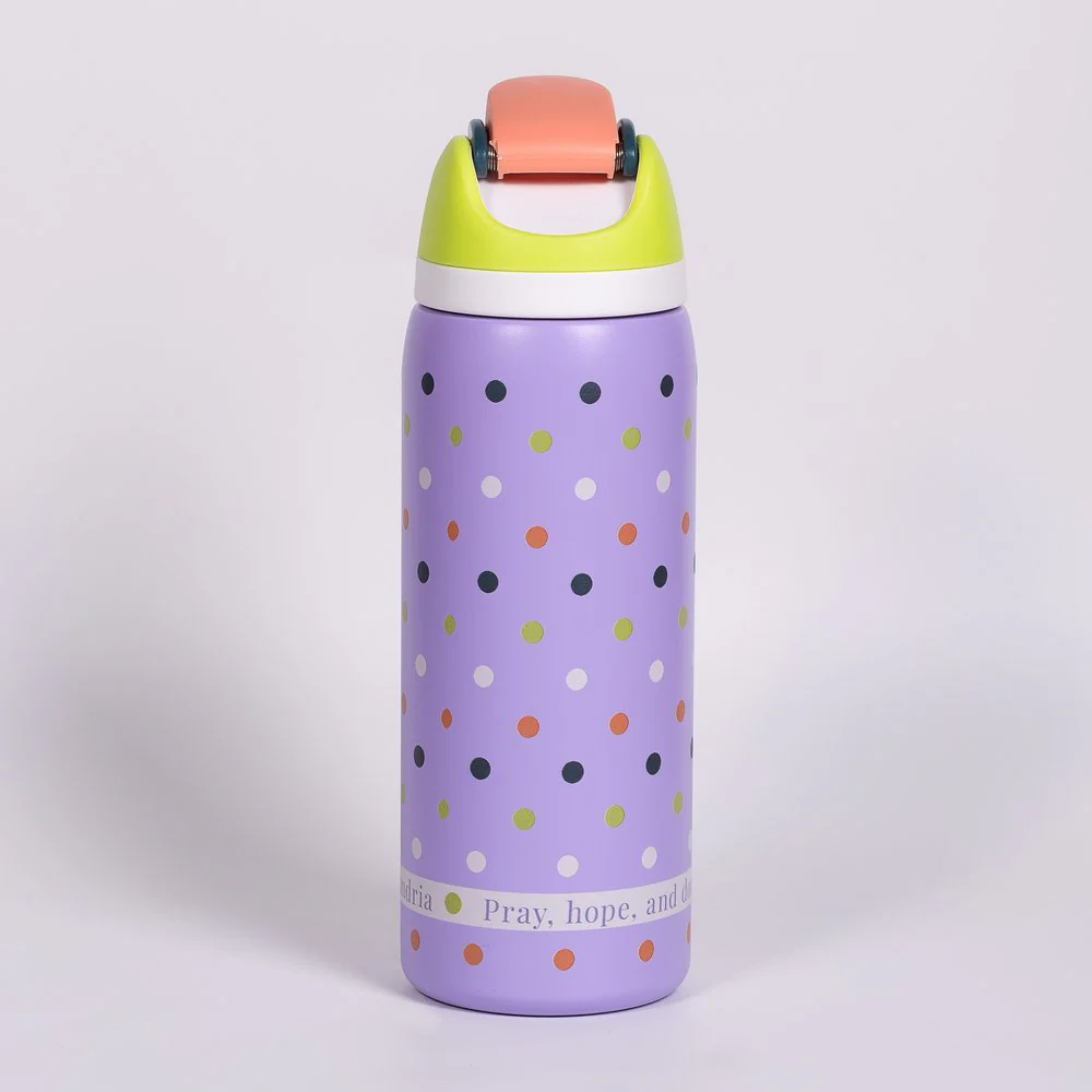 Personalized Don't Worry Polka Dot Water Bottle - Image 4