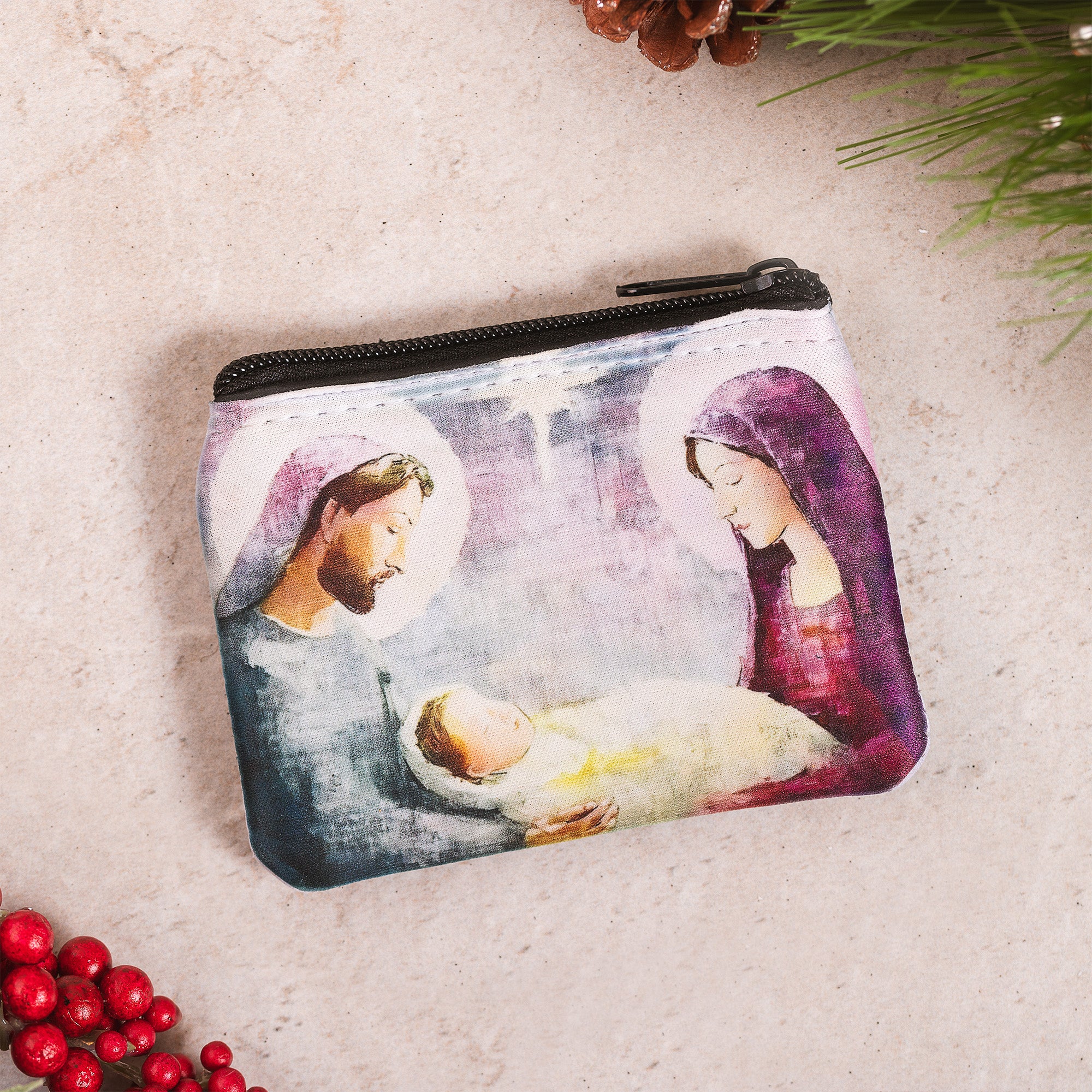 Personalized Holy Family Rosary Pouch - Image 2