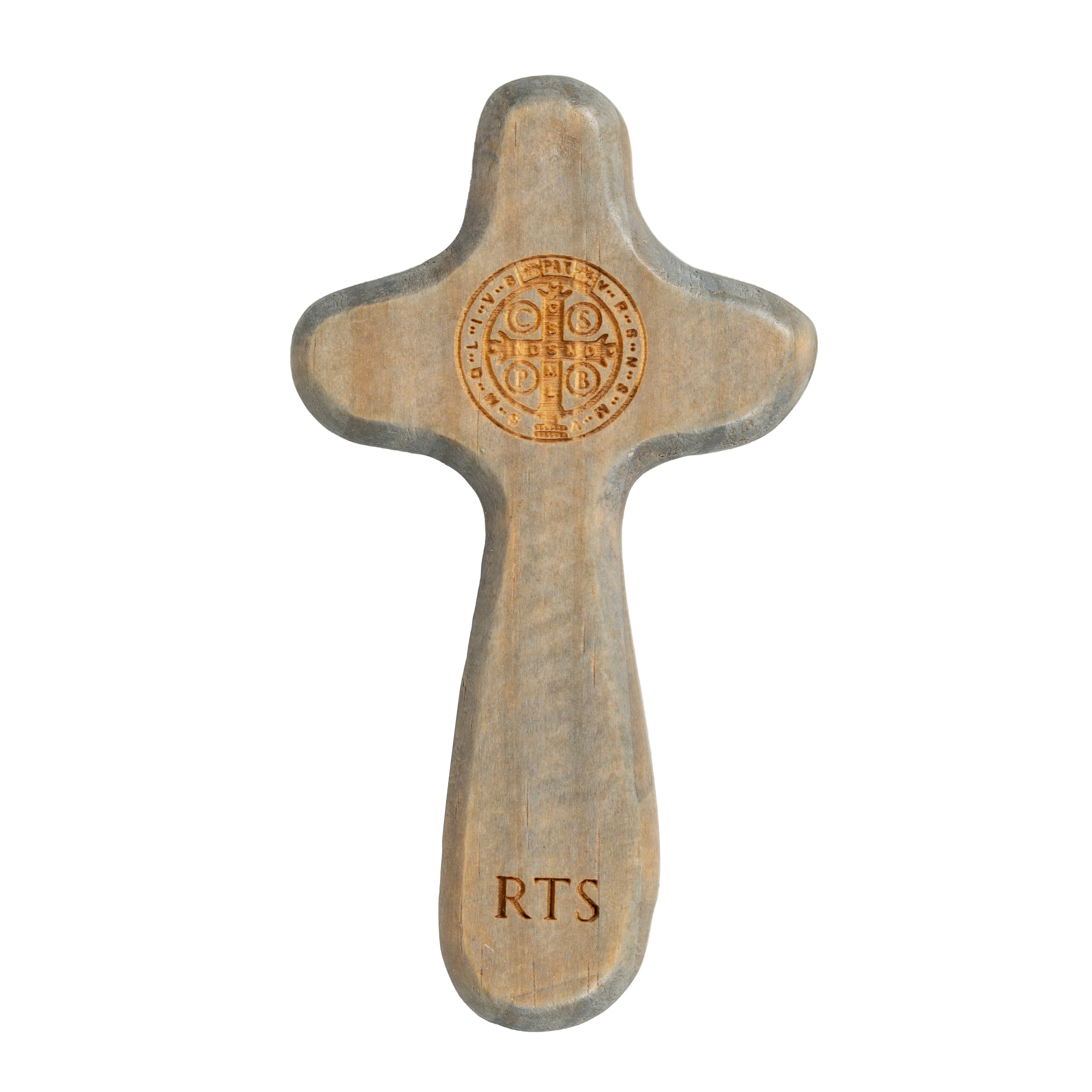 Personalized St. Benedict Medal Comfort Palm Cross - Image 7