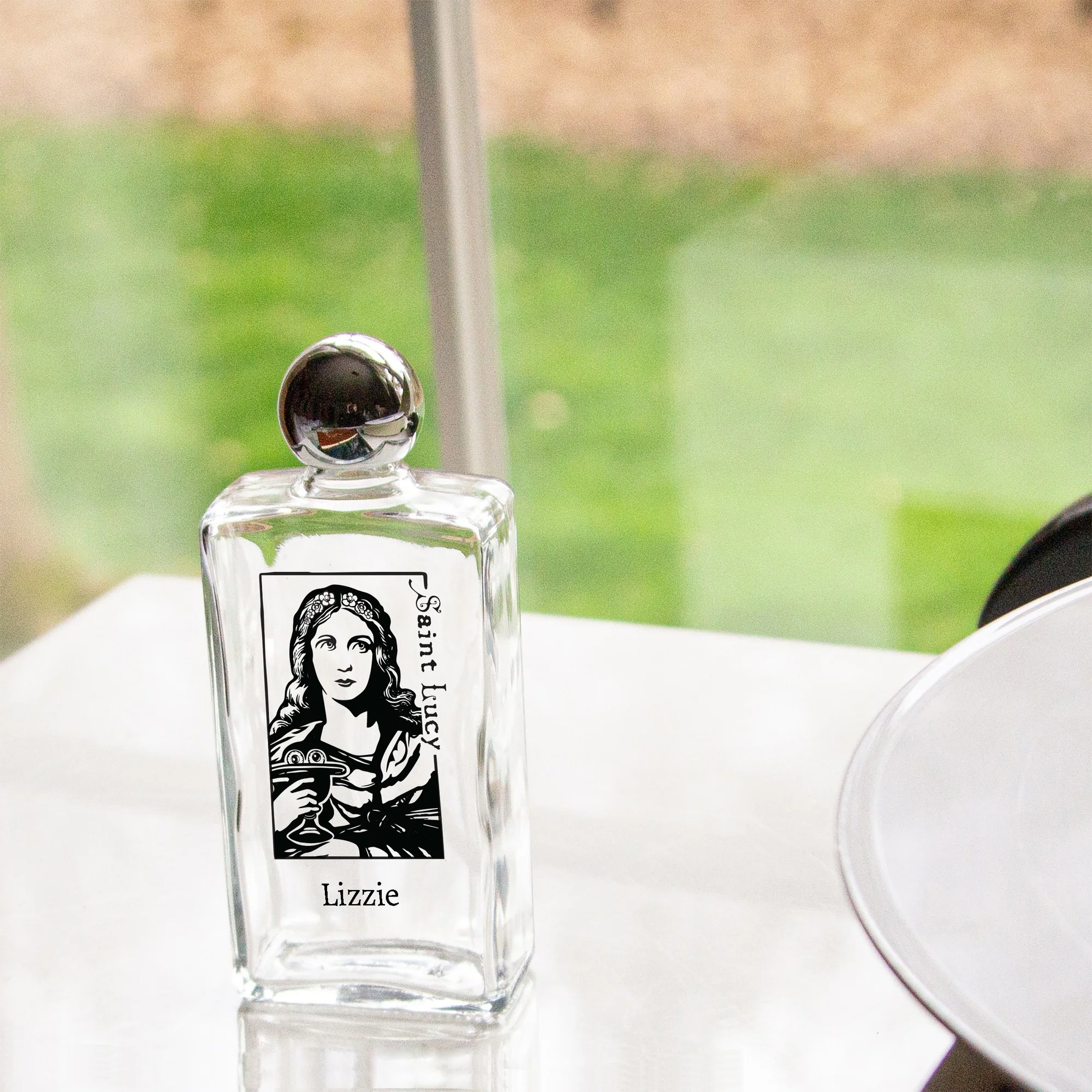 Personalized St. Lucy Holy Water Bottle - Image 2