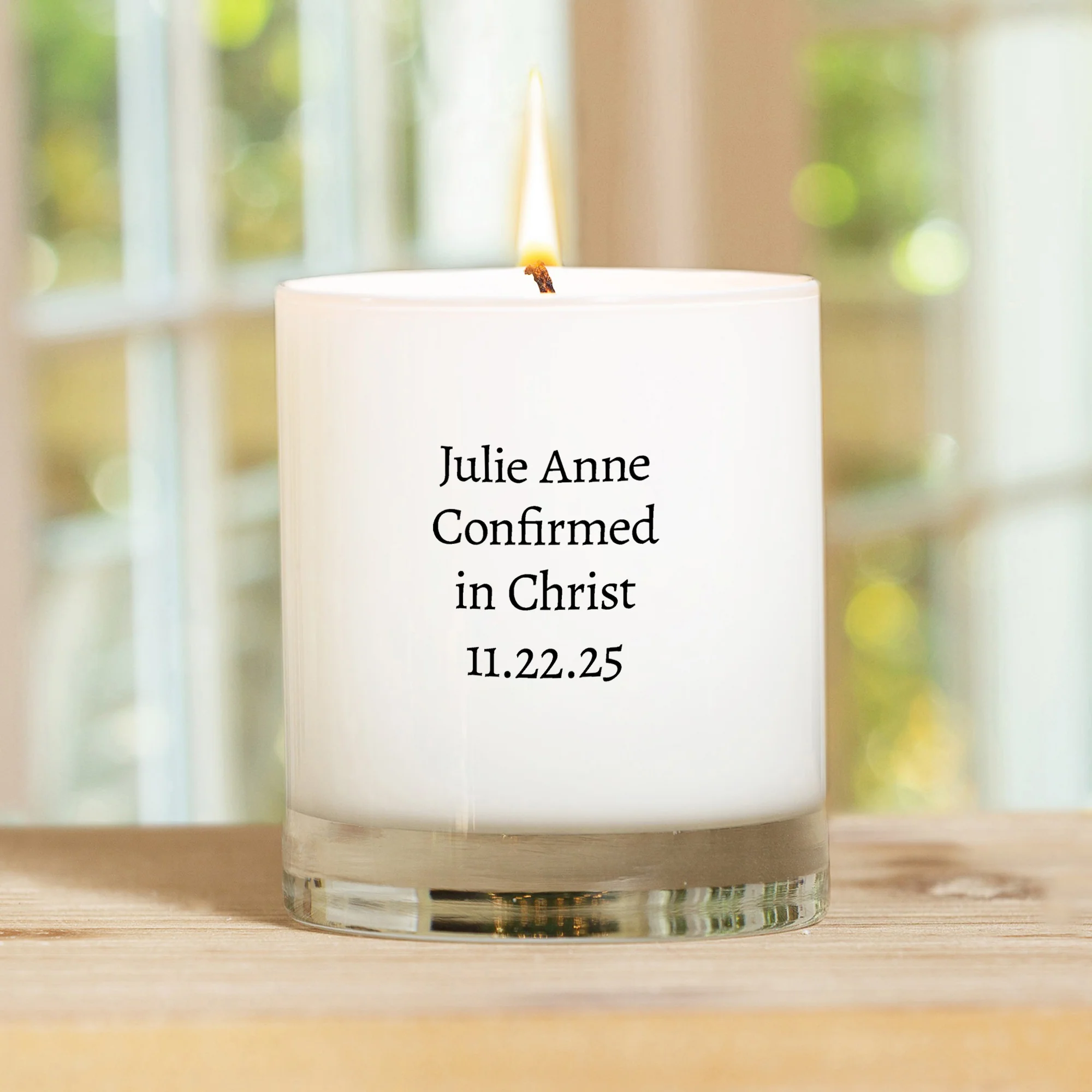 Personalized St. Rose of Lima Confirmation Candle - Image 2