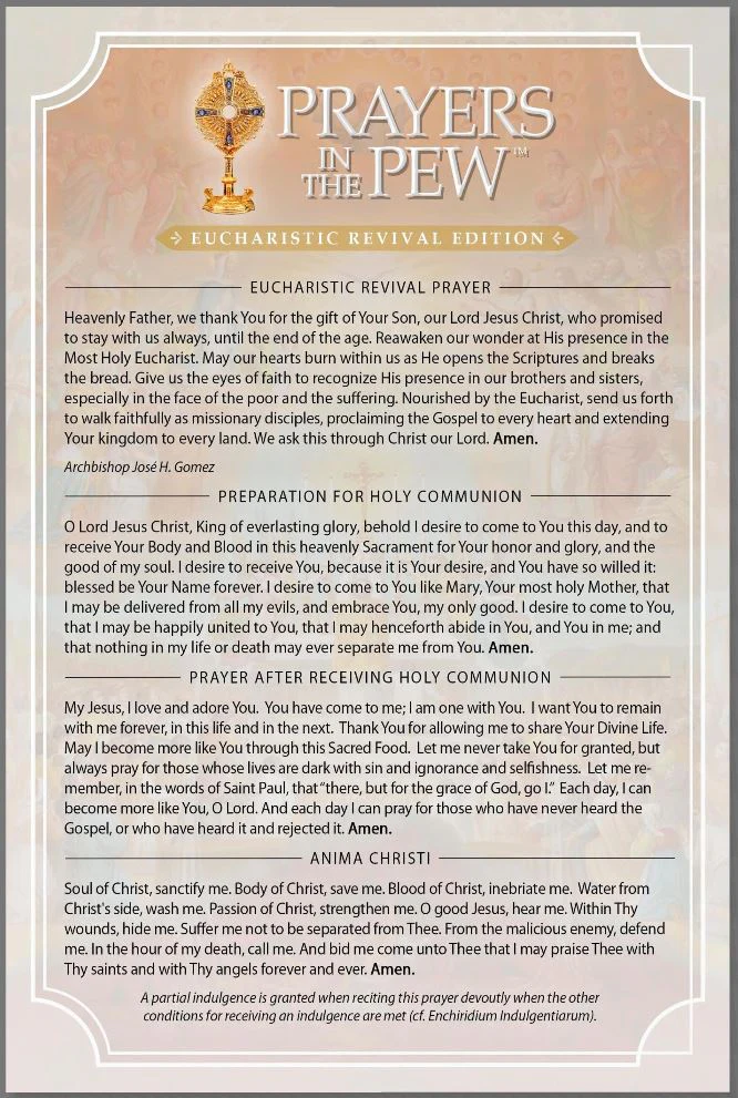 Prayers for Eucharistic Revival Large Folded Prayer Card - Multiple Quantities - Image 3