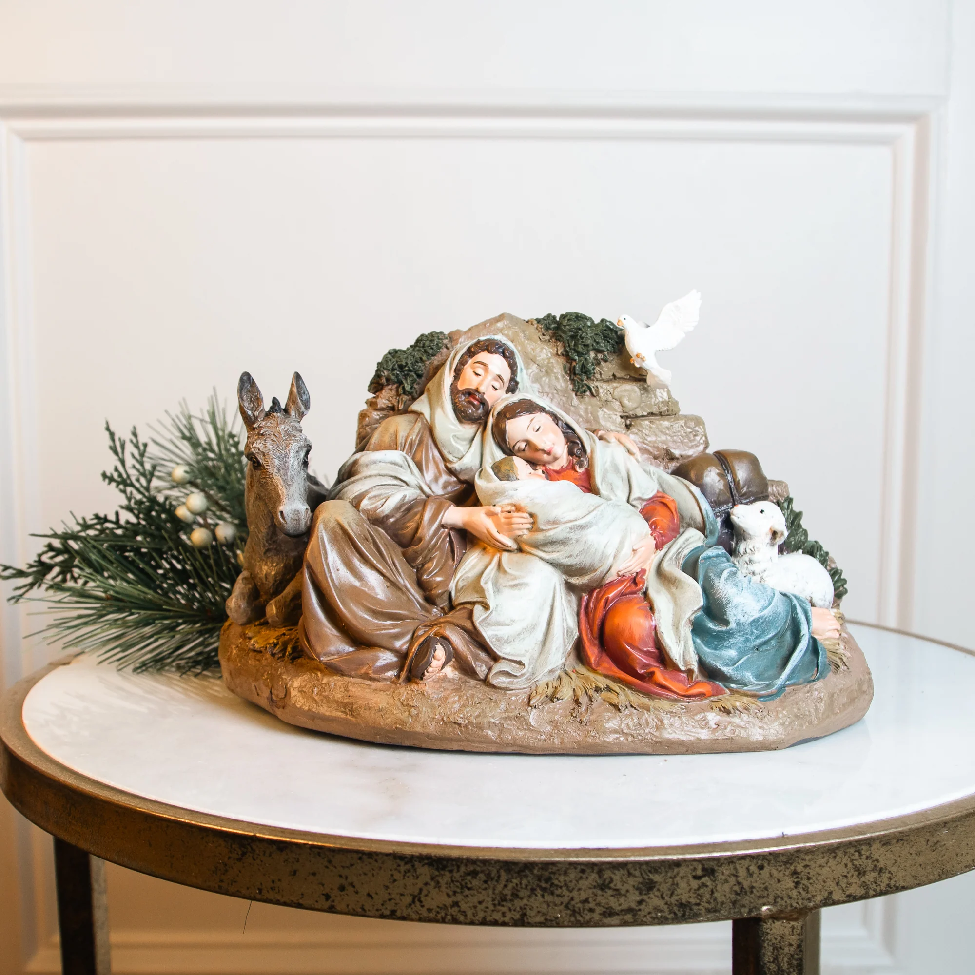 Resting Holy Family Nativity Scene