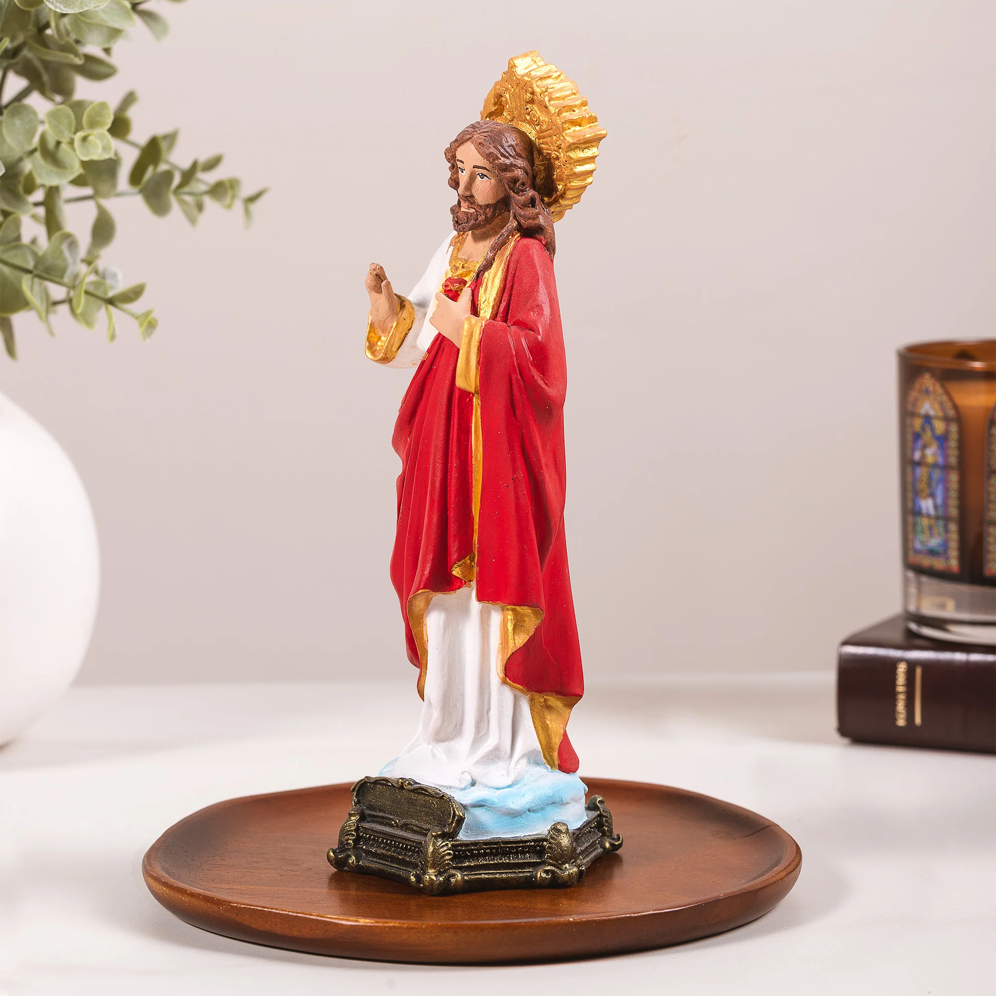 Sacred Heart Statue - White or Hand Painted - 9" - Image 11