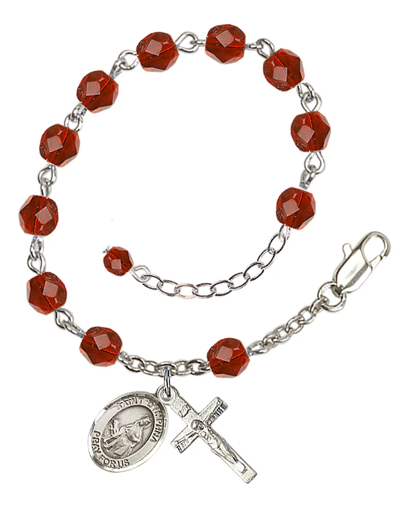 St. Dymphna Crystal Birthstone Rosary Bracelet - Multiple Birthstones - Image 11