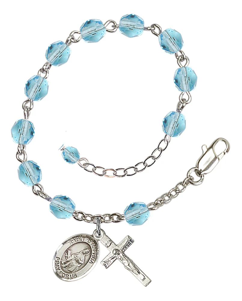 St. Dymphna Crystal Birthstone Rosary Bracelet - Multiple Birthstones - Image 5