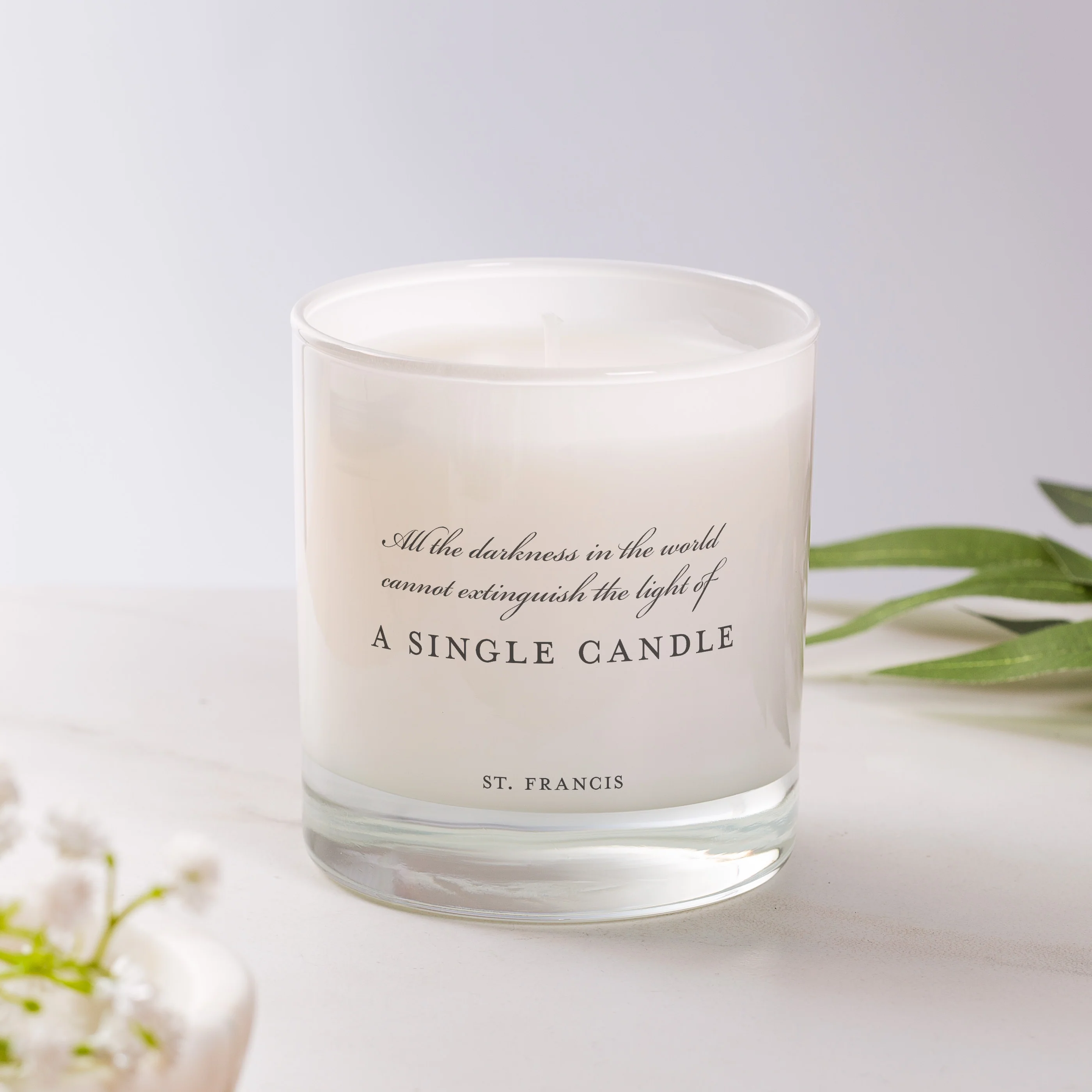 St. Francis A Single Candle Quote Scented Candle