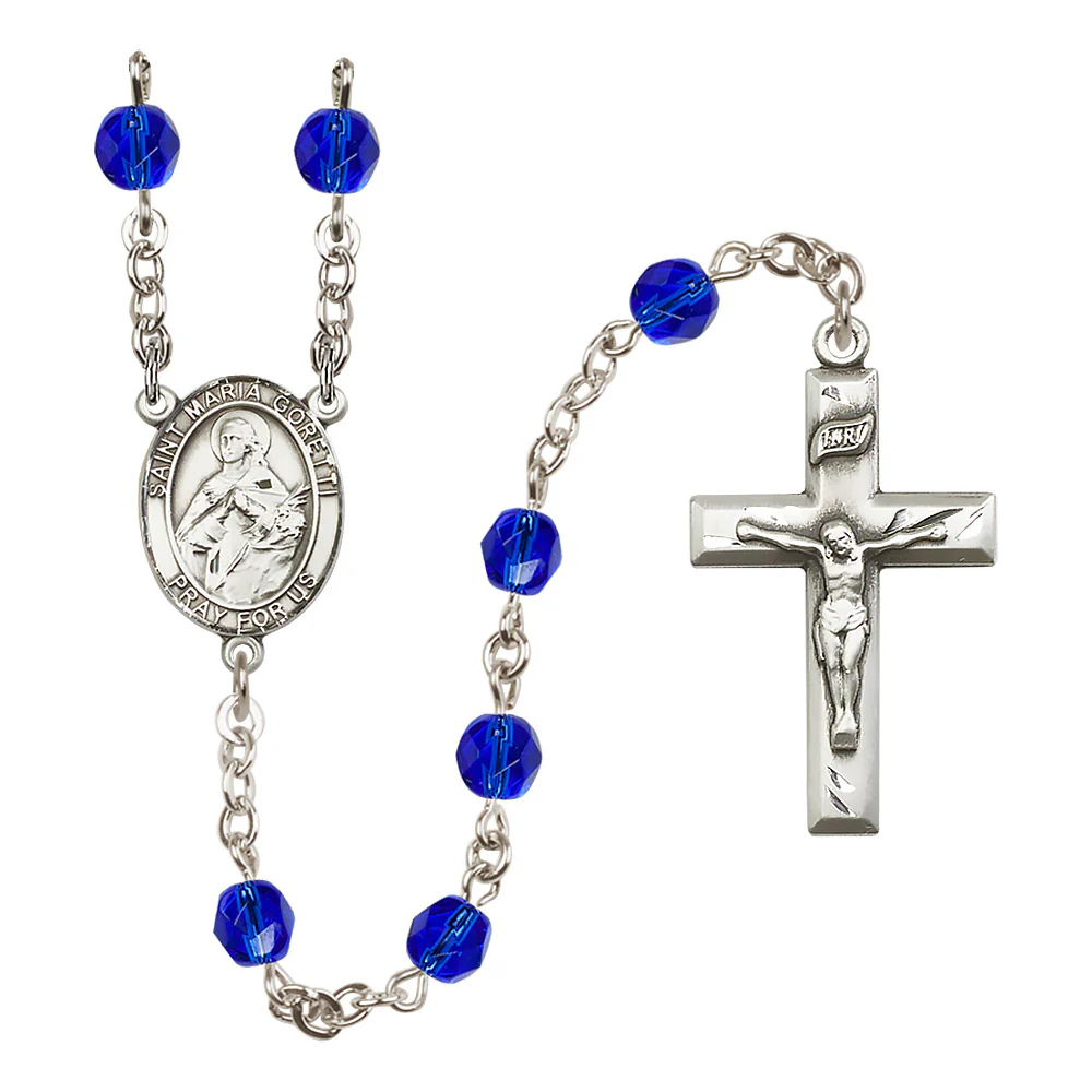 St. Maria Goretti Crystal Birthstone Rosary - Multiple Birthstones - Image 9
