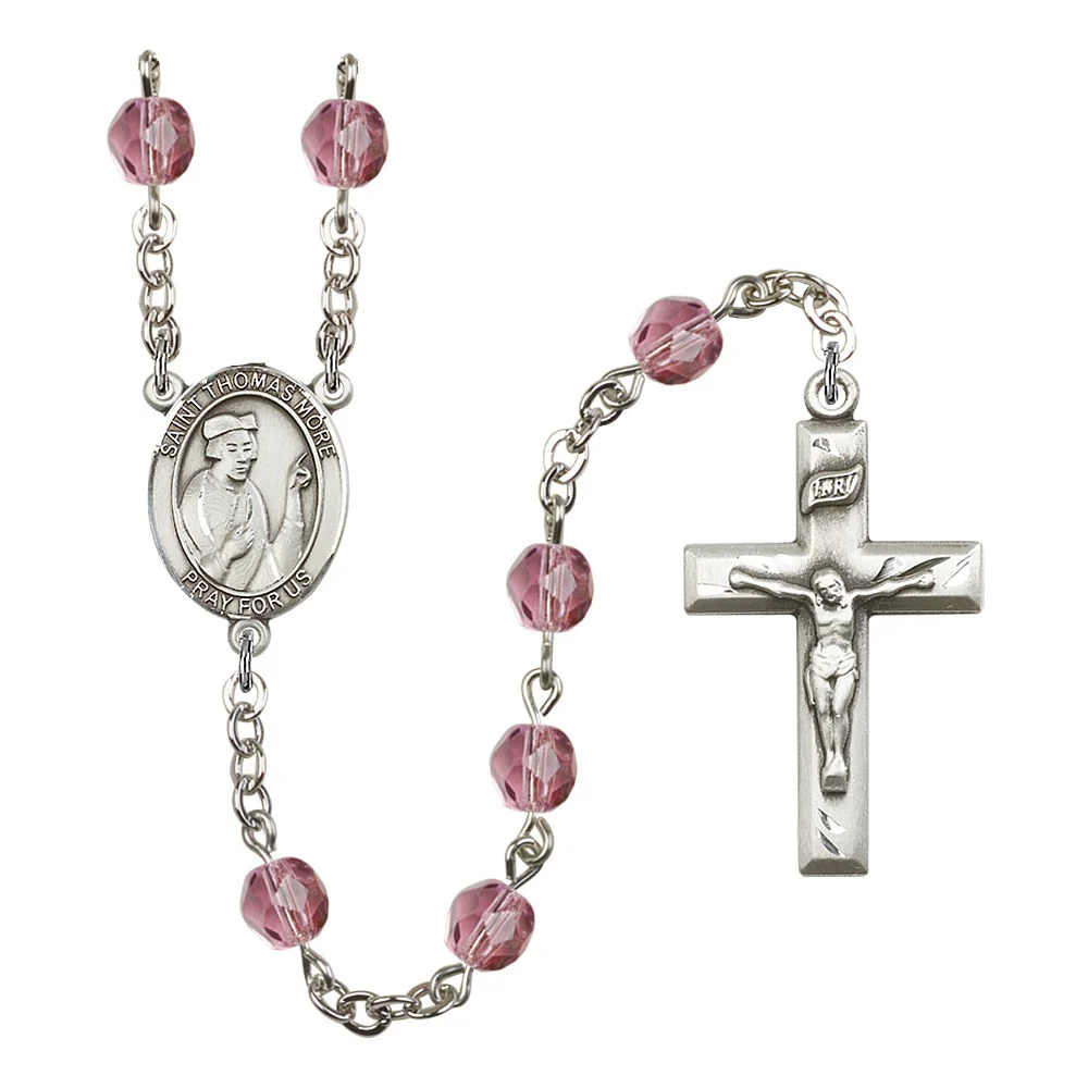 St. Thomas More Crystal Birthstone Rosary - Multiple Birthstones - Image 10