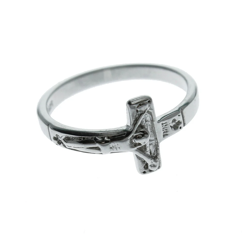 Sterling Silver Horizontal Crucifix Ring - Image 3