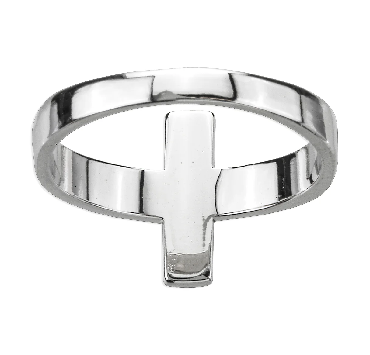 Sterling Silver Horizontal Crucifix Ring - Image 4