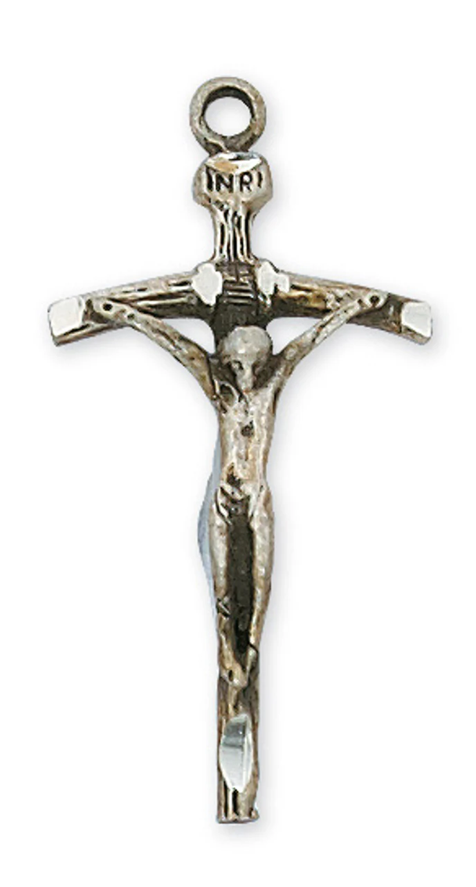 Sterling Silver Papal Crucifix on 18 inch chain