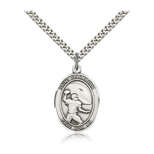 Sterling Silver St. Sebastian Sports Medal Necklaces - 24" - Image 9