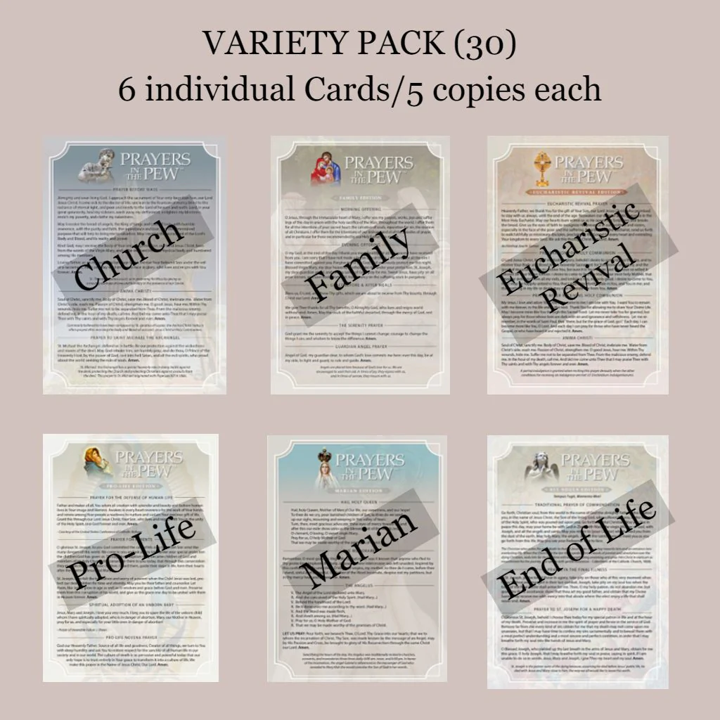 Variety Pack Large Folded Prayer Cards - Multiple Quantities