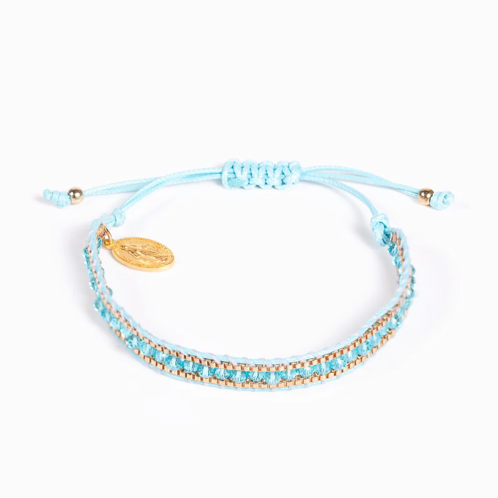 Woven & Beaded Italian Miraculous Medal Bracelet - Image 3