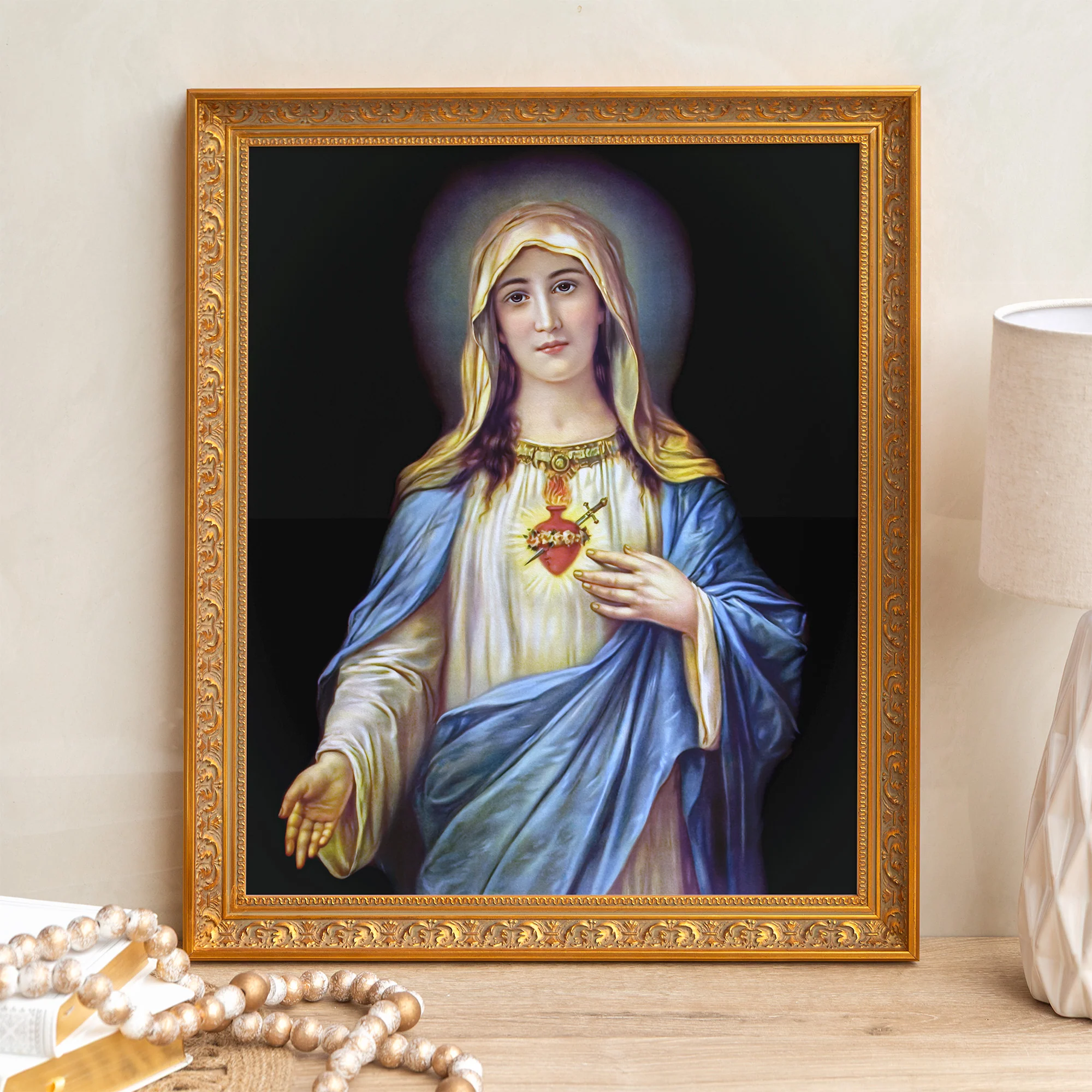 Zabateri's Immaculate Heart Framed Canvas - Sacred Signature Collection - Image 4